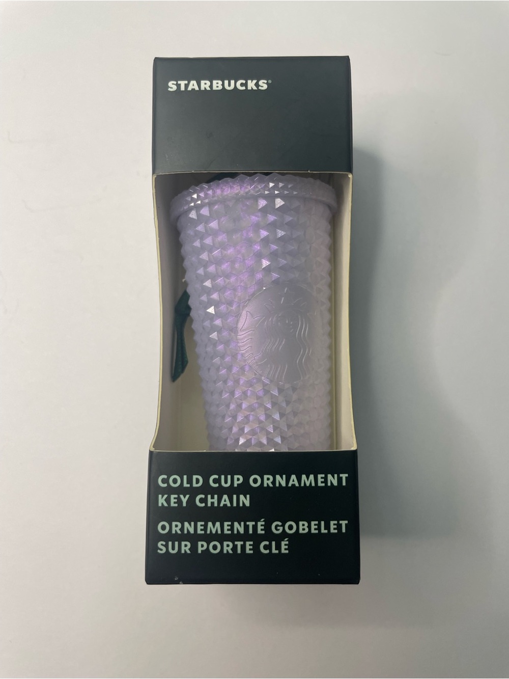 New 2021 Starbucks Icy Lilac Cold Cup Ornament Keychain Studded Tumbler